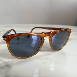 Persol Tortoise Shell Sunglasses with Blue Lenses